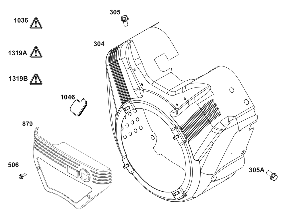 Blower Housing Group Diagram and Parts List for 385447-0076-B5 200000 - 399999 Briggs and Stratton Engine